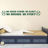 Baseball or Softball Wall Decal - No Grass Stains No Glory - Vinyl Sticker for Athlete's Themed Bedroom, Playroom, or Other Living Space