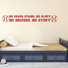 Baseball or Softball Wall Decal - No Grass Stains No Glory - Vinyl Sticker for Athlete's Themed Bedroom, Playroom, or Other Living Space