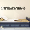 Baseball or Softball Wall Decal - No Grass Stains No Glory - Vinyl Sticker for Athlete's Themed Bedroom, Playroom, or Other Living Space