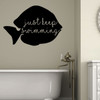 Bath Vinyl Wall Decal for Bathroom Decor - Just Keep Swimming - Removable Fish Sticker for Home Decoration
