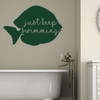 Bath Vinyl Wall Decal for Bathroom Decor - Just Keep Swimming - Removable Fish Sticker for Home Decoration