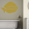 Bath Vinyl Wall Decal for Bathroom Decor - Just Keep Swimming - Removable Fish Sticker for Home Decoration
