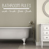 Bath Wall Decal for Bathroom Decor - Bathroom Rules - Removable Vinyl Sticker for Home Decoration