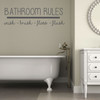 Bath Wall Decal for Bathroom Decor - Bathroom Rules - Removable Vinyl Sticker for Home Decoration
