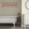 Bath Wall Decal for Bathroom Decor - Bathroom Rules - Removable Vinyl Sticker for Home Decoration