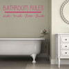 Bath Wall Decal for Bathroom Decor - Bathroom Rules - Removable Vinyl Sticker for Home Decoration