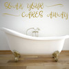 Bath Wall Decal for Bathroom Decor - Soak Your Care Away - Removable Vinyl Sticker for Home Decoration