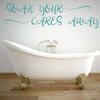 Bath Wall Decal for Bathroom Decor - Soak Your Care Away - Removable Vinyl Sticker for Home Decoration