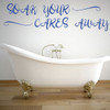 Bath Wall Decal for Bathroom Decor - Soak Your Care Away - Removable Vinyl Sticker for Home Decoration