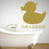 Bath Wall Decal for Children's Bathroom - Rub A Dub Duck - Removable Vinyl Sticker for Home Decor