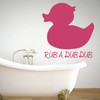 Bath Wall Decal for Children's Bathroom - Rub A Dub Duck - Removable Vinyl Sticker for Home Decor