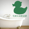 Bath Wall Decal for Children's Bathroom - Rub A Dub Duck - Removable Vinyl Sticker for Home Decor