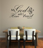 Bible Verse Wall Decals - Psalm 91 - My God Him Will I Trust - Scripture Wall Art, Christian Gift Ideas, Church Wall Decals, Christian Home Decor