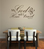 Bible Verse Wall Decals - Psalm 91 - My God Him Will I Trust - Scripture Wall Art, Christian Gift Ideas, Church Wall Decals, Christian Home Decor
