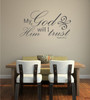 Bible Verse Wall Decals - Psalm 91 - My God Him Will I Trust - Scripture Wall Art, Christian Gift Ideas, Church Wall Decals, Christian Home Decor