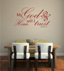 Bible Verse Wall Decals - Psalm 91 - My God Him Will I Trust - Scripture Wall Art, Christian Gift Ideas, Church Wall Decals, Christian Home Decor