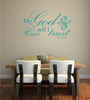 Bible Verse Wall Decals - Psalm 91 - My God Him Will I Trust - Scripture Wall Art, Christian Gift Ideas, Church Wall Decals, Christian Home Decor