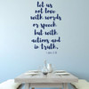 Bible Verse Wall Decor - Let Us Not Love With Words - Christian Vinyl Decals for Home or Church Decoration