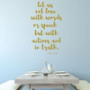 Bible Verse Wall Decor - Let Us Not Love With Words - Christian Vinyl Decals for Home or Church Decoration