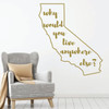 California Wall Decal - Why Would You Live Anywhere Else - State Vinyl Art Silhouette for Home Decor, Living Room or Family Room Decoration
