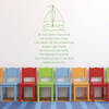 Christian Quotes Wall Decals Vinyl Lettering "All The Water In The World" Poem With Sailboat