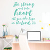Christian Wall Decal - Be Strong And Take Heart Psalms 31:24 - Vinyl Scripture And Religious Home Decor - Church Decoration