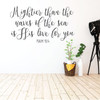 Christian Wall Decal - Psalm - Mightier Than The Waves - Vinyl Scripture And Religious Home Decor Or Church Decoration