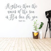 Christian Wall Decal - Psalm - Mightier Than The Waves - Vinyl Scripture And Religious Home Decor Or Church Decoration