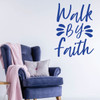 Christian Wall Decal - Walk By Faith - Vinyl Scripture And Religious Home Decor - Church Decoration