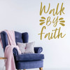 Christian Wall Decal - Walk By Faith - Vinyl Scripture And Religious Home Decor - Church Decoration