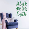 Christian Wall Decal - Walk By Faith - Vinyl Scripture And Religious Home Decor - Church Decoration