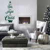 Christmas Tree Wall Decals - One Star One Night One Child - Holiday Vinyl Stickers For Living Room or Home Decor