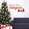 Christmas Wall Decal - Away in A Manger - Nativity Scene Vinyl Stickers for Living Room Decor or Home Decoration