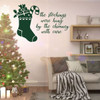 Christmas Wall Decal - The Stockings Were Hung - Holiday Vinyl Decor for Living Room or Home Decoration