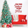 Christmas Wall Decal - Tis The Season To Be Jolly - Holiday Vinyl Stickers for Living Room, Family Room Decor or Home Decoration
