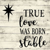 Christmas Wall Decor - True Love Was Born In A Stable - Vinyl Decal Winter Decorations Home