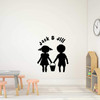 Nursery Decor | Jack and Jill Nursery Rhyme Vinyl Wall Decal | Decoration for Children's Bedroom, Playroom or Classroom | Small, Large Sizes | Black, Blue, Pink, Purple, Other Colors