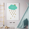 Personalized Cloud and Raindrops Wall Decor