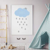 Personalized Cloud and Raindrops Wall Decor