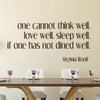 Dining Room Wall Decals - Virginia Woolf Quote Vinyl Lettering for Home Decor, Restaurant, Cafeteria
