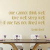 Dining Room Wall Decals - Virginia Woolf Quote Vinyl Lettering for Home Decor, Restaurant, Cafeteria