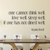 Dining Room Wall Decals - Virginia Woolf Quote Vinyl Lettering for Home Decor, Restaurant, Cafeteria