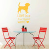 Dog Vinyl Decal - "LOVE is a Four Legged Word" - Dog Lover Decoration - Vinyl Wall Decor for Home, Work, Shelter, Groomer, Vet and More