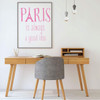 Eiffel Tower Wall Decal - Paris Is Always A Good Idea - Vinyl Design for Living Room Decor or Bedroom Decoration