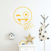 Emoji Wall Decal - Tongue Out Wink - Personalized Vinyl Art Decorations for Teens, Boys or Girl's Bedroom, Playroom or Home Decor