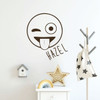 Emoji Wall Decal - Tongue Out Wink - Personalized Vinyl Art Decorations for Teens, Boys or Girl's Bedroom, Playroom or Home Decor