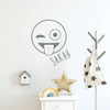 Emoji Wall Decal - Tongue Out Wink - Personalized Vinyl Art Decorations for Teens, Boys or Girl's Bedroom, Playroom or Home Decor
