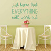 Encouraging Wall Art - Just Know That Everything Will Work Out - Motivational Wall Decals, Vinyl Wall Decorations for the Home, Office, and Classroom
