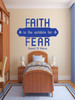 Faith Wall Decals Vinyl Quote Decor "Faith is The Antidote for Fear" - Christian Religious Sticker - Spiritual Home Decoration