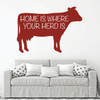 Family Wall Decal - Home Is Where Your Herd Is - Cow Silhouette - Vinyl Art for Living Room, Bedroom or Home Decor